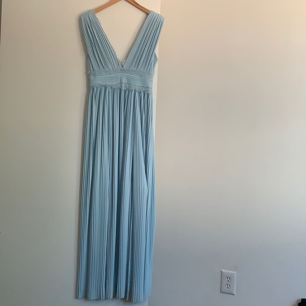 Lace Pleated Maxi Dress